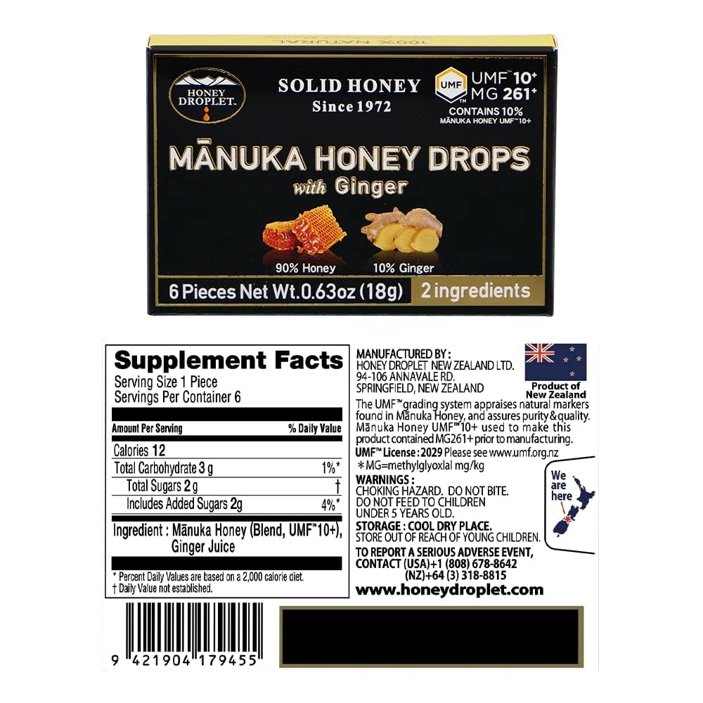 Ginger Manuka Honey Drops – UMF™ 10+ Blend