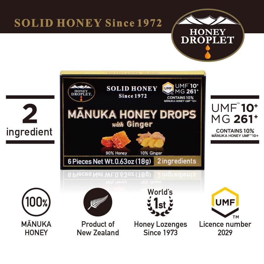 Ginger Manuka Honey Drops – UMF™ 10+ Blend